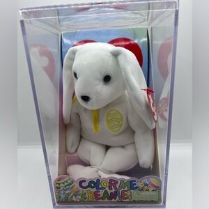 TY Beanie Baby COLOR ME Beanie Bunny Rabbit (Yellow Ribbon/Egg) 7.5 inch Easter